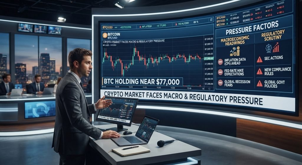 Bitcoin Holds Near $77,000 as Crypto Market Faces Macro and Regulatory Pressure